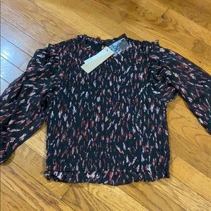 Black smocked crop top